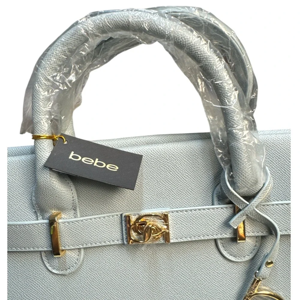 Bebe Evie Small‎ Satchel Handbag Light Blue Women's Purse NWT Stylish Bag